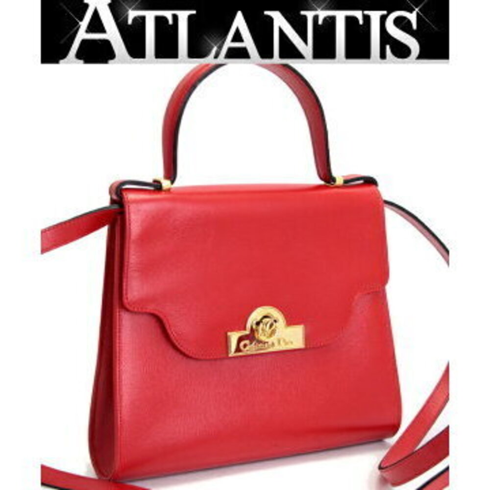 Christian Dior Handbag Red Leather